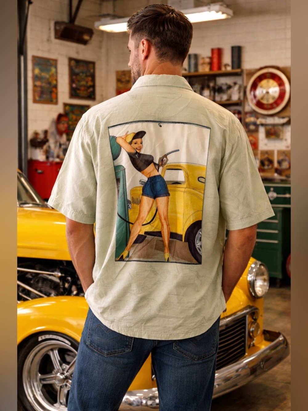 Tori Richard Car Parts Button Down Shirt